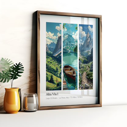 Alta Via 1 Dolomites Hiking Poster