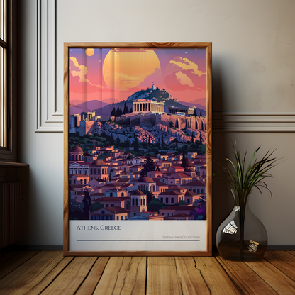 Athens Sunset Poster