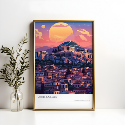 Athens Sunset Poster