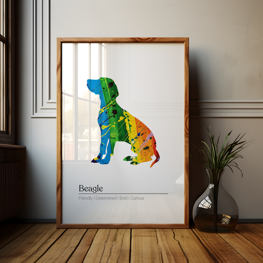 Rainbow Beagle Definition Poster