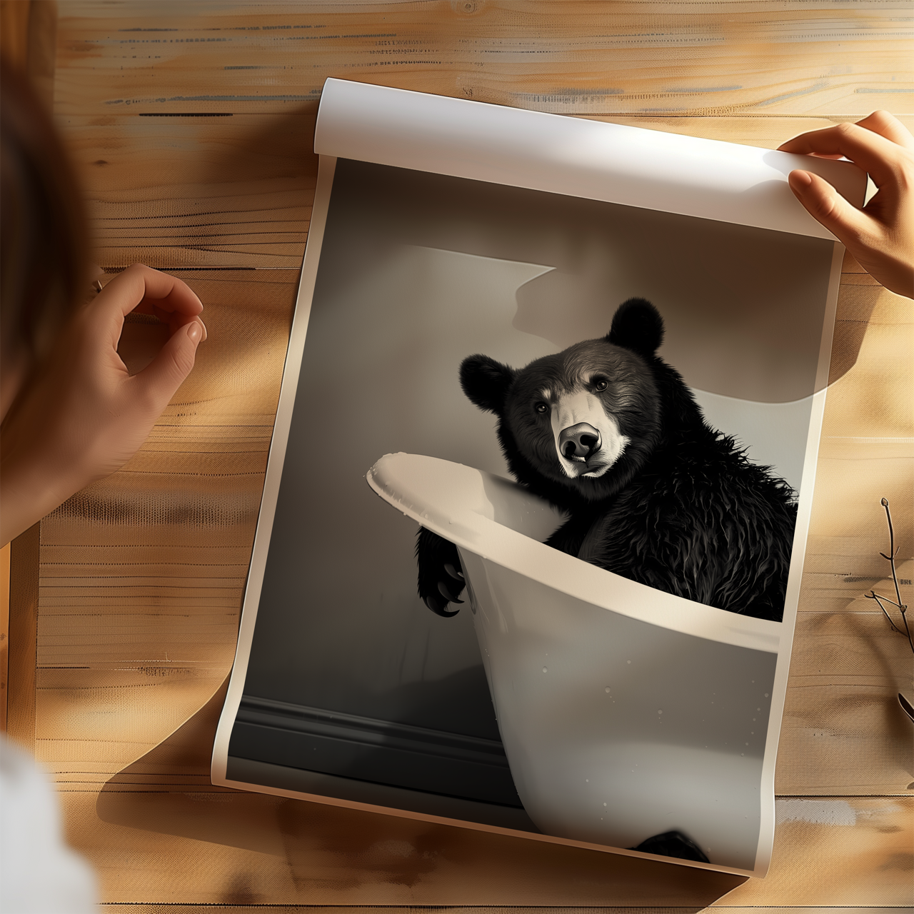 Bear in the Bath Poster