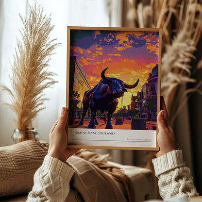 Birmingham Bull Sunset Poster