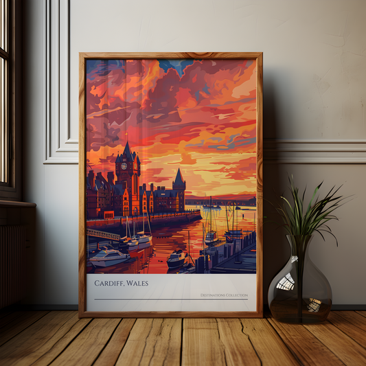 Cardiff Sunset Poster