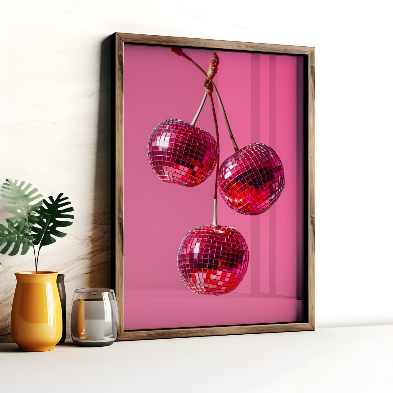 Cherry Disco Ball Poster