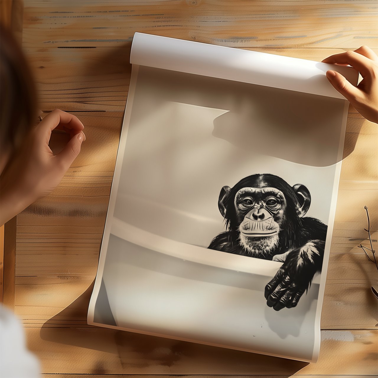 Chimp in the Bath Poster