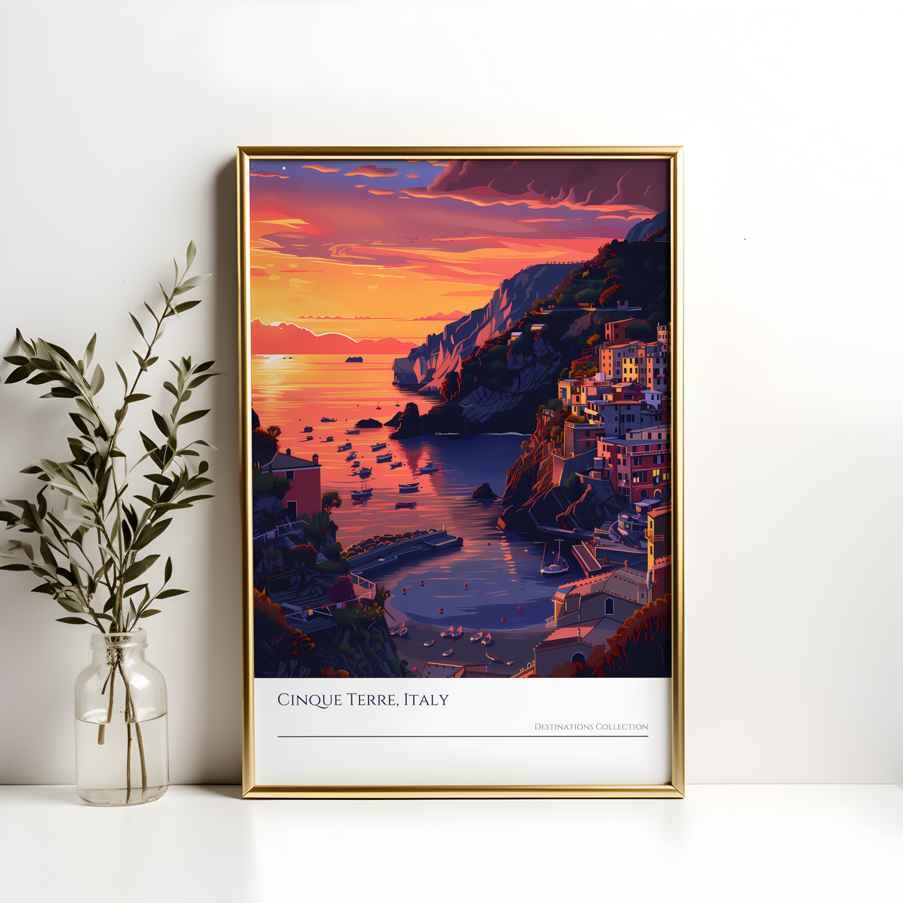 Cinque Terre Italy Sunset Poster