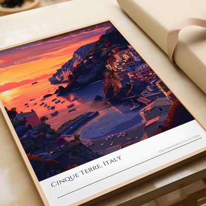 Cinque Terre Italy Sunset Poster