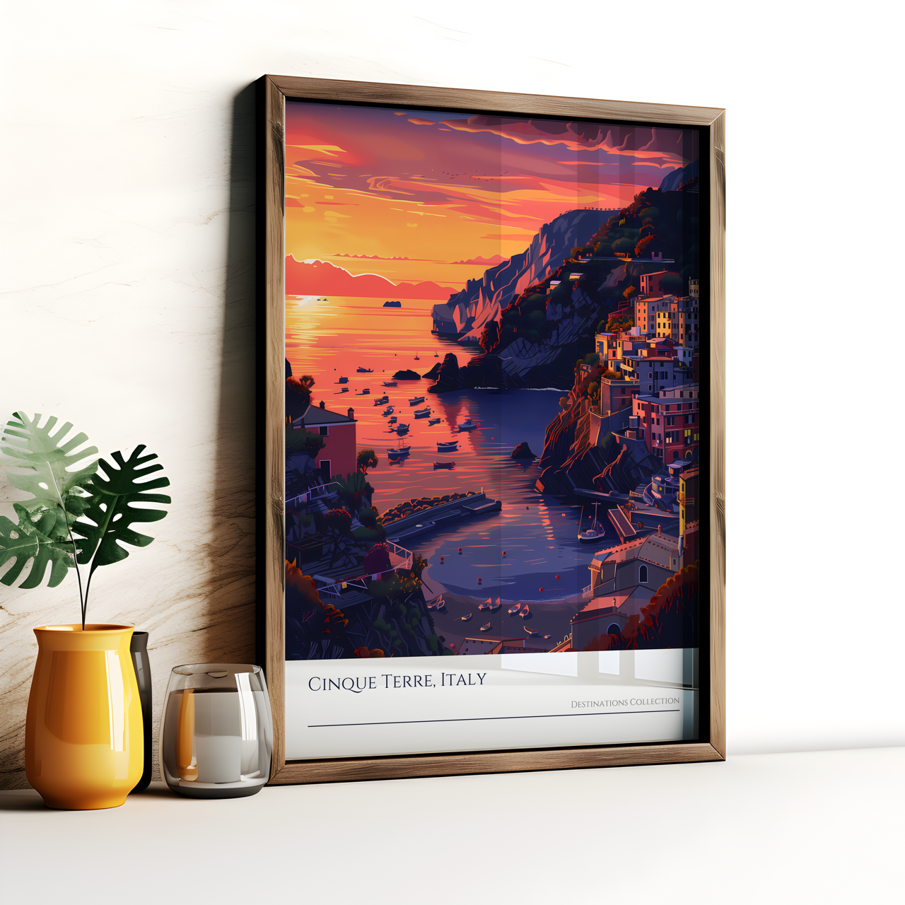 Cinque Terre Italy Sunset Poster