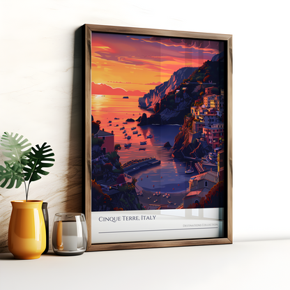 Cinque Terre Italy Sunset Poster