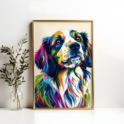 Colourful Border Collie Poster