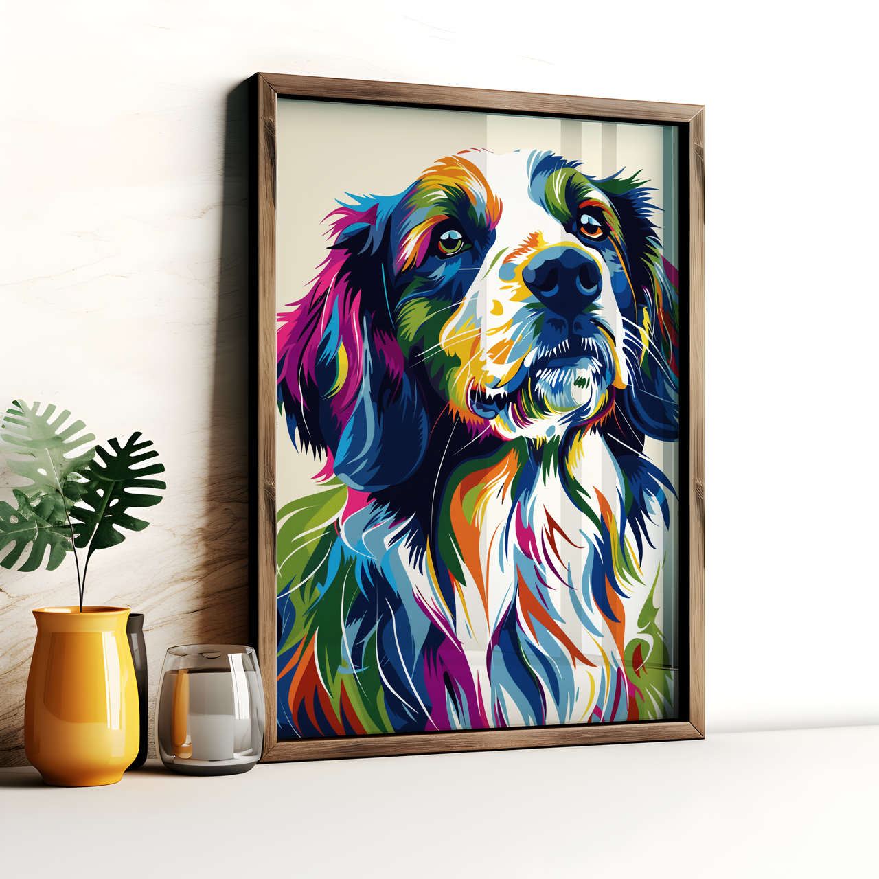 Colourful Border Collie Poster