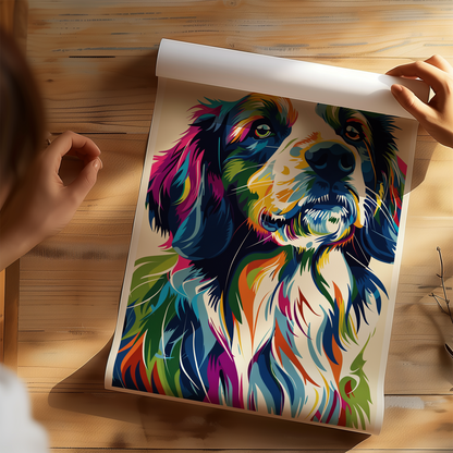 Colourful Border Collie Poster