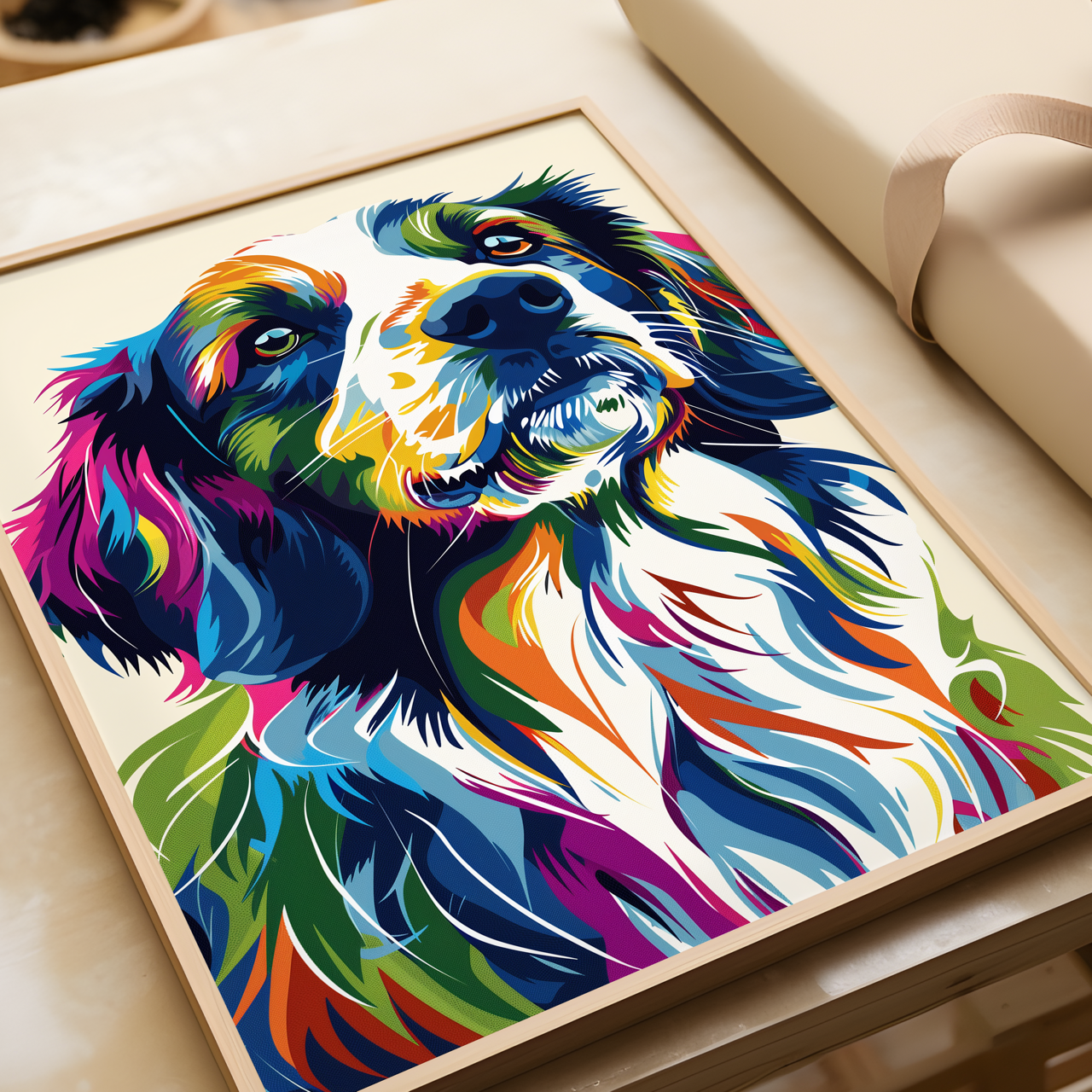 Colourful Border Collie Poster