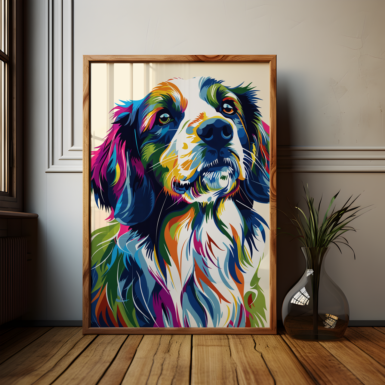 Colourful Border Collie Poster