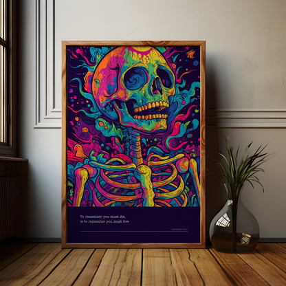 Memento Mori Psychedelic Skeleton Poster