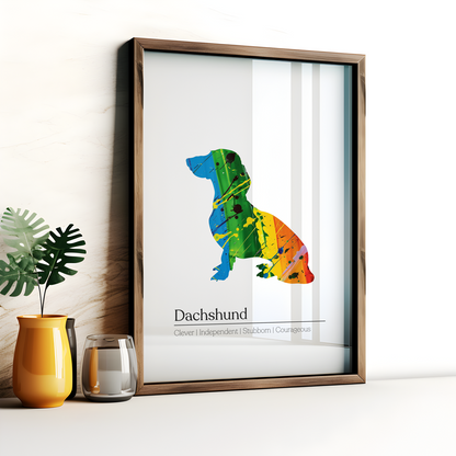 Rainbow Dachshund Definition Poster