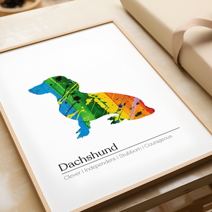 Rainbow Dachshund Definition Poster