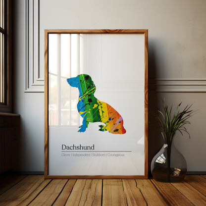 Rainbow Dachshund Definition Poster