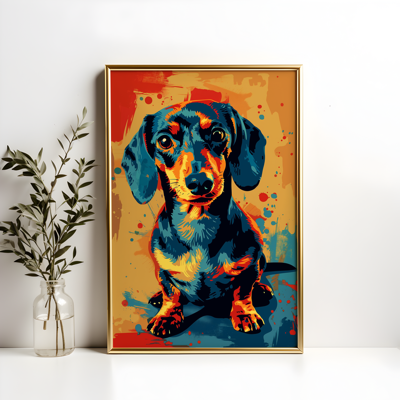 Colourful Dachshund Poster