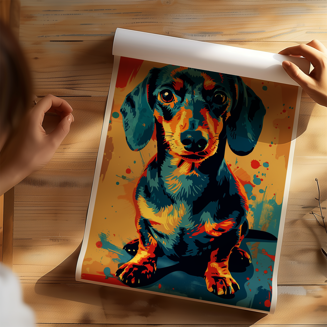 Colourful Dachshund Poster