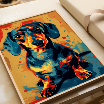 Colourful Dachshund Poster