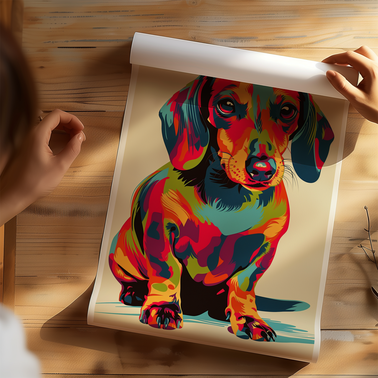 Rainbow Pup Dachshund Poster