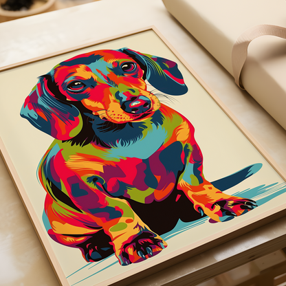 Rainbow Pup Dachshund Poster