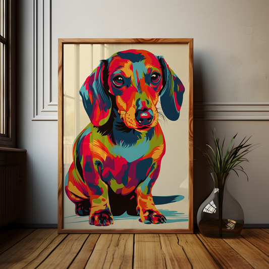 Rainbow Pup Dachshund Poster