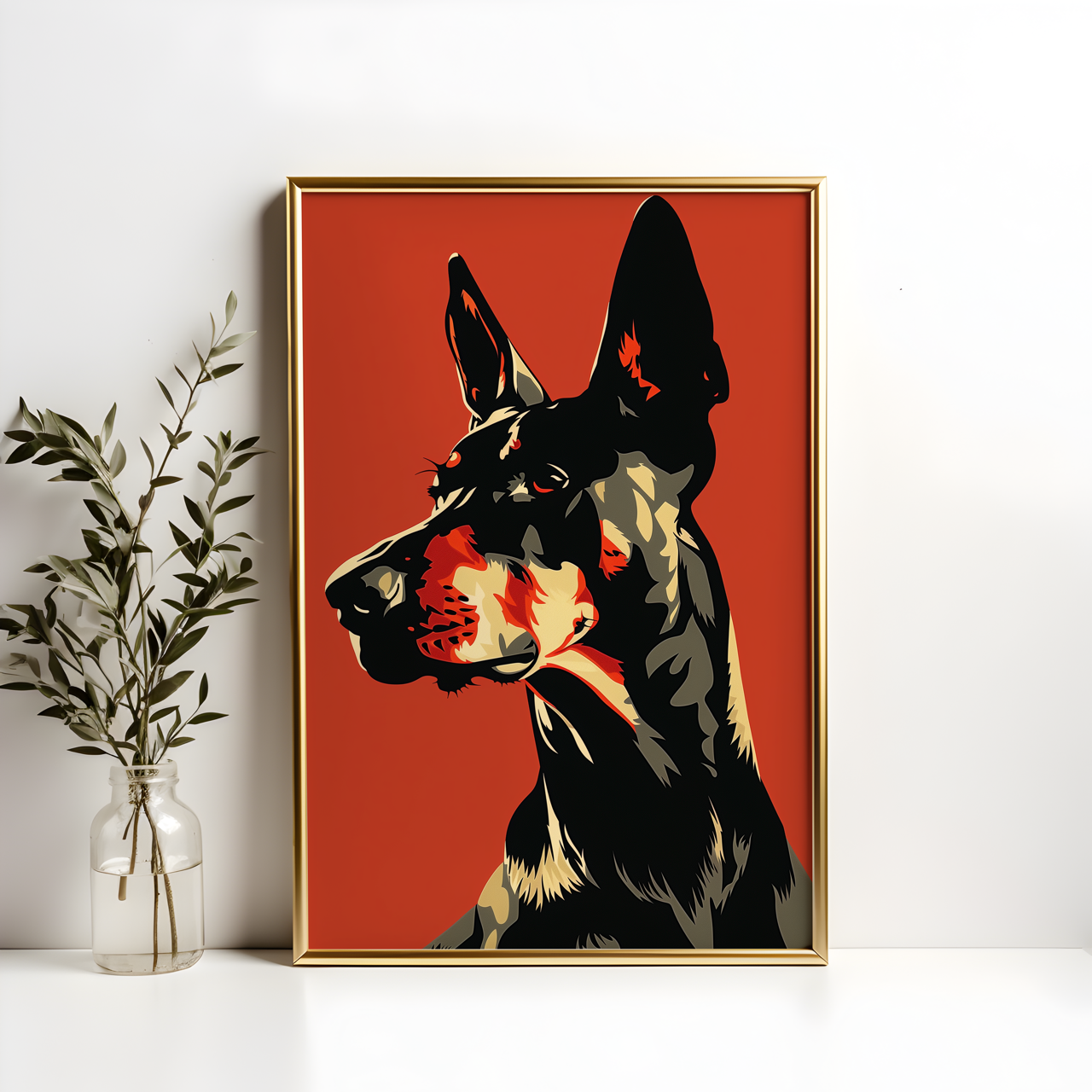 Doberman Portrait Poster