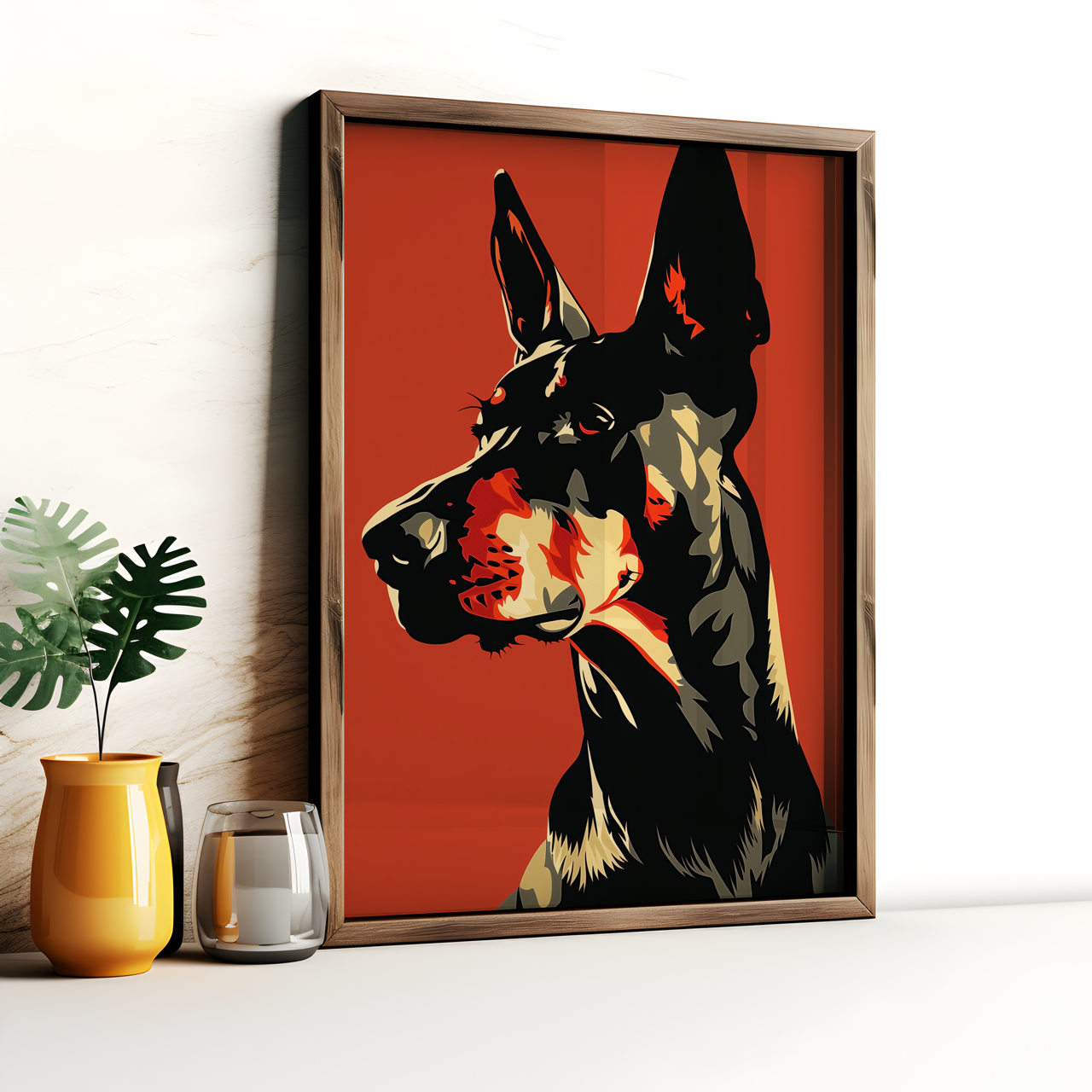 Doberman Portrait Poster