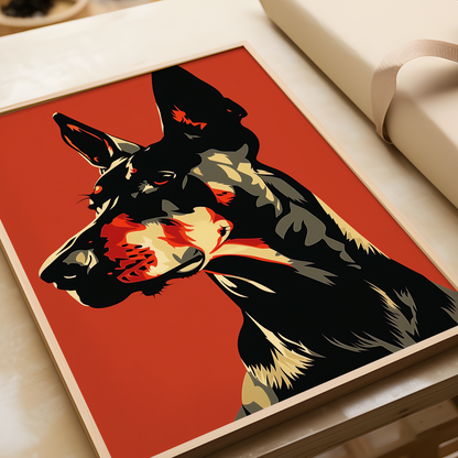 Doberman Portrait Poster