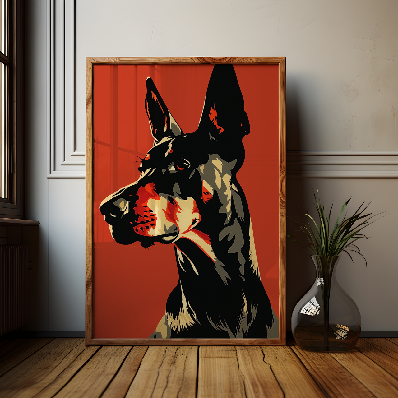 Doberman Portrait Poster