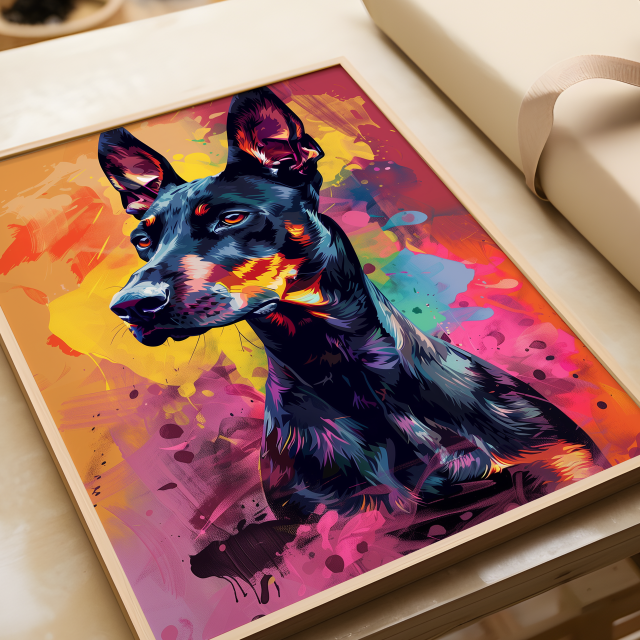 Energetic Doberman Poster