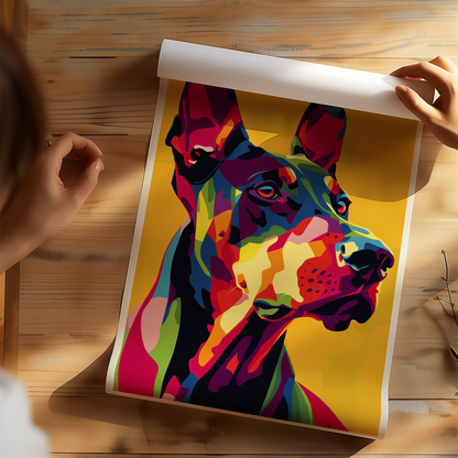 Colourful Doberman Pop Art Poster