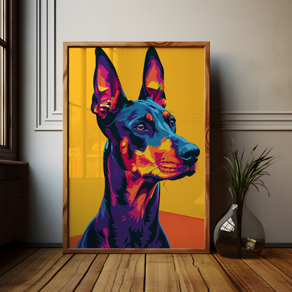 Bright Doberman Art Poster