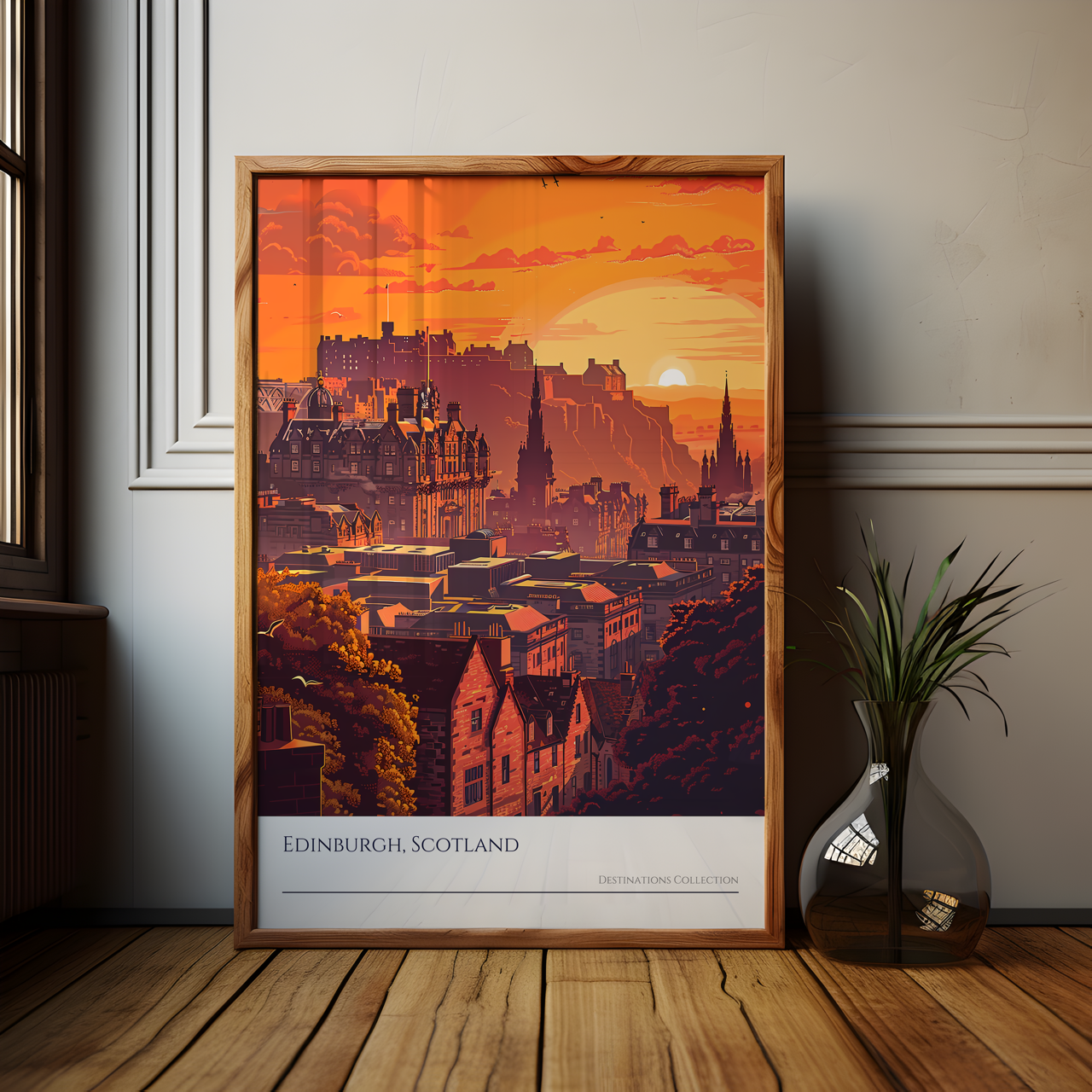 Edinburgh Cityscape Sunset Poster