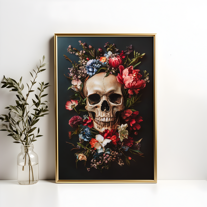 Memento Mori Mortality Floral Poster