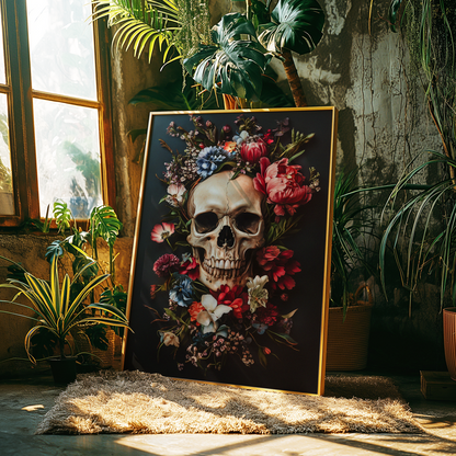 Memento Mori Mortality Floral Poster