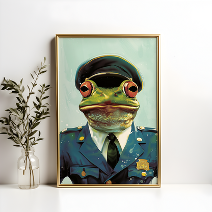 Security Guard Frog Poster