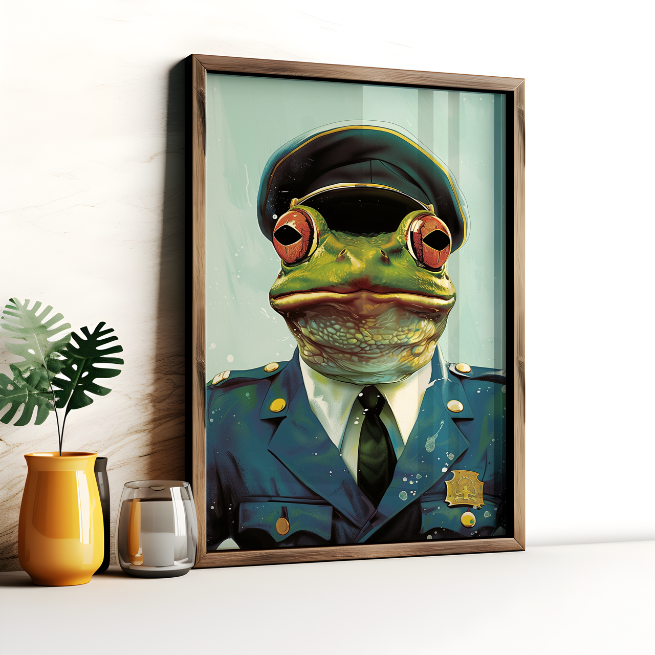 Security Guard Frog Poster