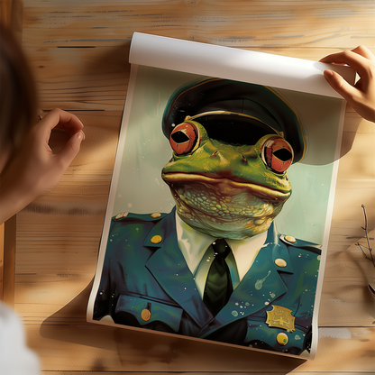 Security Guard Frog Poster