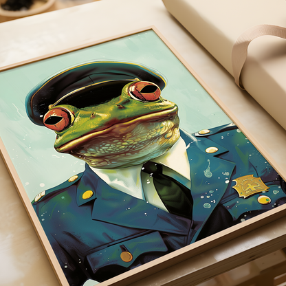 Security Guard Frog Poster