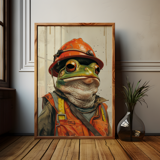 Construction Frog Poster