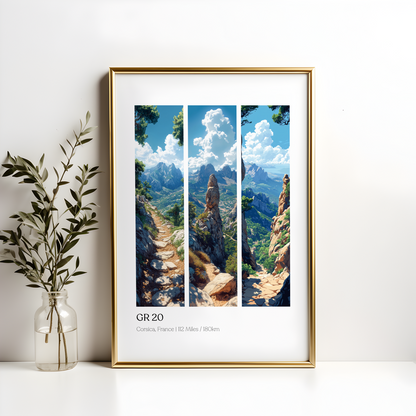 GR20 Corsica France Hiking Poster