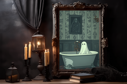 Gothic Ghost Bathroom Poster