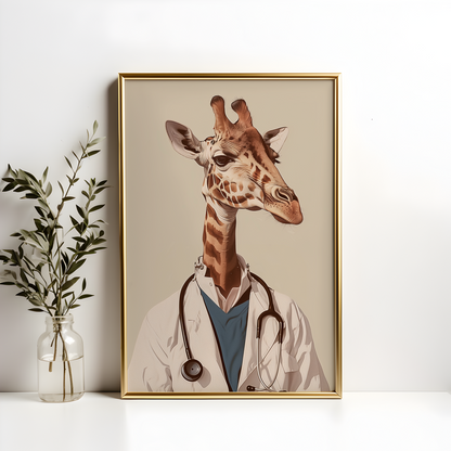 Giraffe Doctor Poster