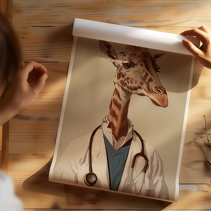 Giraffe Doctor Poster