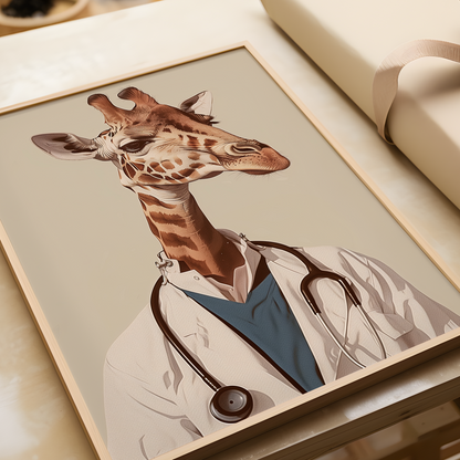 Giraffe Doctor Poster