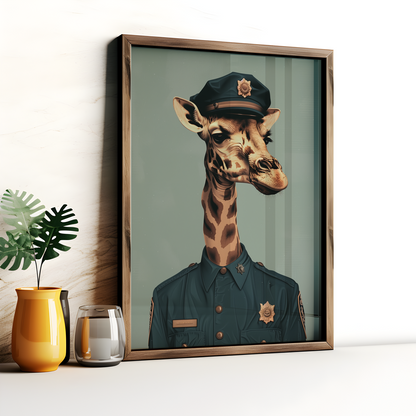 Police Giraffe Poster