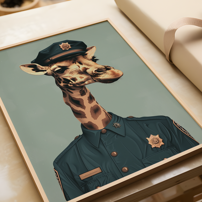 Police Giraffe Poster